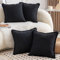 Mandioo 4er Set Neutralen Baumwolle Kissenbezug 40x40cm Herbst Quasten Dekorative Kissenbezüge Boho Sofakissen Dekokissen Kissenhülle für Couch Sofa Schlafzimmer Wohnzimmer Schwarz