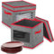 Contenants de Rangement en Porcelaine de Noël Contenants de Rangement pour Assiettes à Coque Dure et Empilables avec 24 Séparateurs en Feutre, peut Contenir 24 Assiettes (12 L x 8 H)