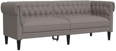 HETFTJN Sofa Klein Sofas Wohnzimmer Couch Bigsofa - Chesterfield-Sofa 3-Sitzer Taupe Stoff für Büro Schlafzimmer Hotelzimmer Jugendzimmer