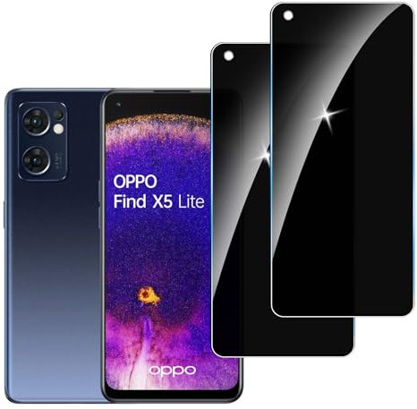 LYPHPE [2 Pièces] Anti-Espion Verre Trempé pour Oppo Find X5 Lite, Protecteur D'écran de Confidentialité, 9H Dureté Film Protecteur Vitre, Anti-empreintes, Sans Bulles,Anti-rayures,