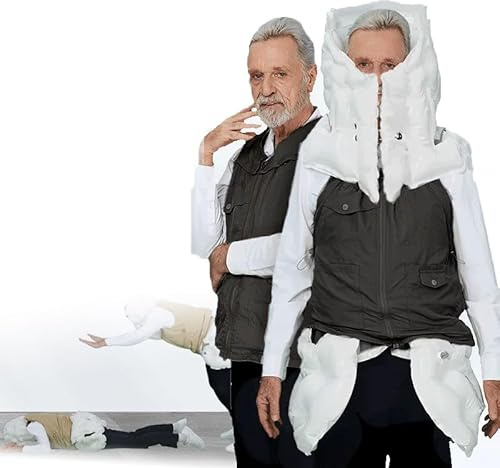 Intelligente Anti-Fall-Kleidung Für ältere Menschen, Intelligente Airbag-Weste, Anti-Fall-Airbag-Weste, Für ältere Menschen, Deren Airbag in 0,01 Sekunden Ausgelöst Wird,Black-M