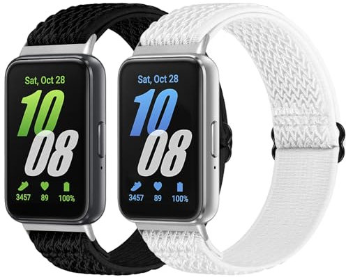 enkic Elastische Armband Kompatibel mit Samsung Galaxy Fit 3, Dehnbare Nylon Sport Ersatzarmband Verstellbare Solo Loop Uhrenarmband für Samsung Galaxy Fit 3 Armband Damen Herren