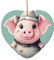 Niedlicher Schweine-Weihnachtsanhänger, Weihnachts-Andenken, Keramik-Hängeornament, Weihnachtsdekoration