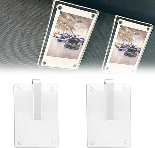 FloralGrace 2 Stück Auto Sonnenblenden Foto Clip, Magnetischer Sonnenblendenhalter, Personalisierter Fotorahmen für Autos