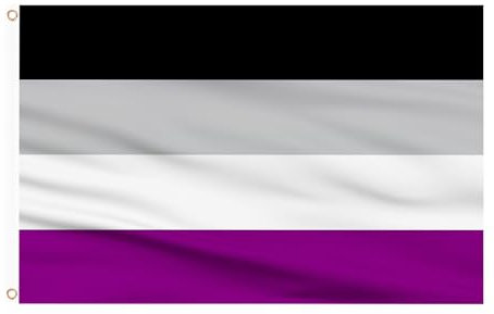 AhfuLife Asexuelle Pride Flaggen 90 x 150 cm, 1 Stück Asexual Flagge LGBT Flagge, The Gay Flag Flagge Asexuell Leuchtenden Farben mit Messing-Ösen für Pride Day Paraden LGBT Party Bar Dekoration