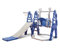 Neo 4-in-1 Children's Kids Playset Toddler Slide Climber Swing Playground Play Set Basketball Hoop Climb Stairs Indoor and Outdoor Adventure (Blue)