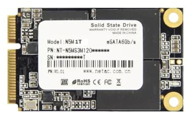PAGJHRFJG SSD MSATA Interne Disque Dur à État Solide Mini SATAIII 6 Gbit/S pour Ordinateur Portable et Bureau, 1 to