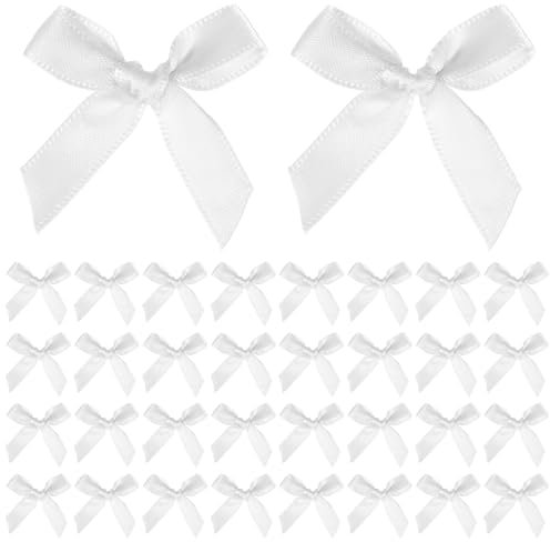 50 Stück Mini Satinschleifen,4x5.5cm Kleine Rosa Schleifen,Mini Schleifen zum Basteln,Schleifens Dekoration aus Satinband, für DIY Geschenkverpackung Geschenkbox Dekoration