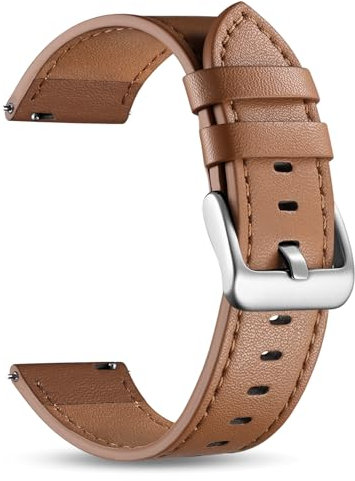 Mastten Leder Uhrenarmband 20mm für Samsung Galaxy Watch 7 Armband - Galaxy Watch 6 5 4 Band - Weich Lederarmband Kompatibel mit Garmin Vivoactive 5 Armband - 20mm Quick Release Band für Damen Herren