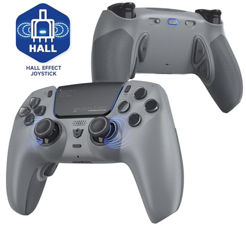 HEXGAMING PHANTOM Pro Controller per ps5/PC,Wireless Joystick | con 4 Tasti Posteriori Rimappabili&8 Levette Analogiche Effetto Hall&6 Profil&Trigger Grilletti Regolabili-Grigio 1994