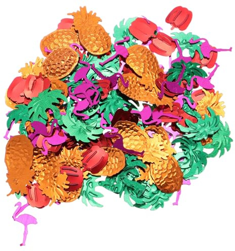 Tofficu 5 Stück Pack Hawaiianisches Partykonfetti Buntes Streukonfetti aus Papier Sommerliche Tischdekoration für Hawaii und Sommerpartys