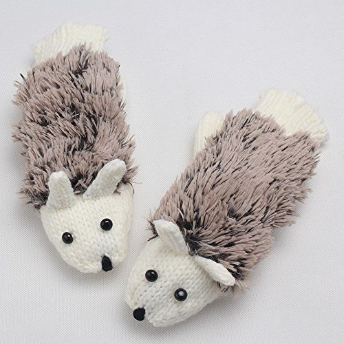 Outstanding® Nette Frauen-Mädchen-Karikatur-Handschuh-gestrickte Igel-Handschuhe Winter-warme Handschuhe