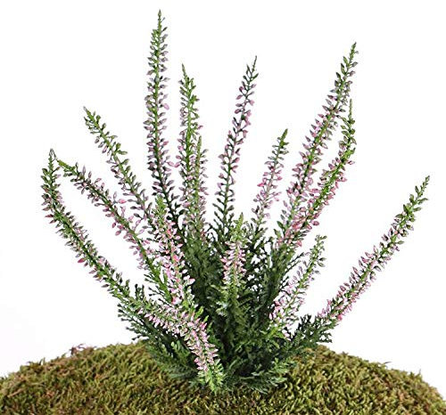 artplants.de Künstliche Erika IMKE auf Steckstab, rosa, 25cm, Ø 18cm - Künstliches Heidekraut - Deko Pflanze