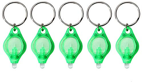 Mini Linterna LED Portátil Con Llavero, 5pcs Luz Super Brillante, Antorcha de Bolsillo, Lámpara Colgante Para Áreas Oscuras, Camping, Caza, Senderismo - Verde