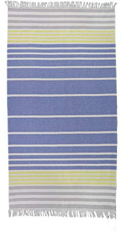 jilda-tex Hamamtuch Pestemal 90 x 170 cm Öko-Tex 100 Badetuch Handtuch Strandtuch Saunatuch (Summer Stripes Yellow)