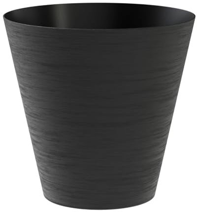 TERAPLAST Pflanztopf Hoop rund 25 cm Durchmesser Schwarz/Black
