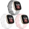 Vancle 3 Pack Armband Kompatibel mit Fitbit Versa 3 Armband/Fitbit Sense Armband, Weich TPU Sport Ersatz Armbänder Damen Herren für Fitbit Versa 3/Sense (S, Weiß/Grau/Rosa)
