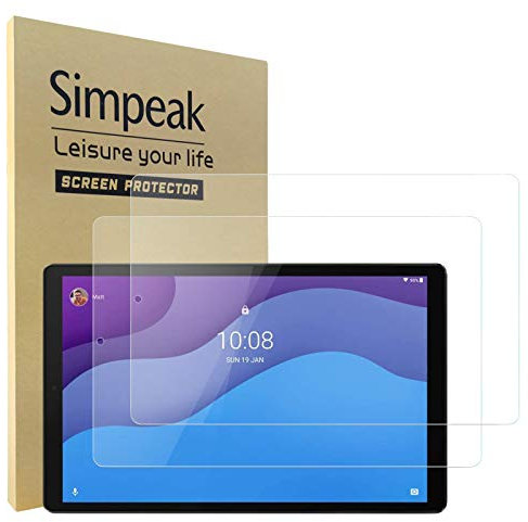 Simpeak 2-Packs Protector Pantalla Compatible para Lenovo Tab M10 HD Gen 2 10.1, Cristal Templado Premium Complet Bubble Free/HD/Anti-Huella