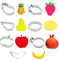 Ausstechformen für Obst, Erdbeere, Banane, Zitrone, Granatapfel, Birne, Ananas, Edelstahl, süßes Gebäck, Kekse, Fondant, Kuchen, Pfannkuchen, Zucker, Backen
