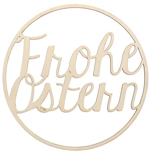 Papierdrachen Ostern Holz Ring - Osteranhänger schwarz - Wiederverwendbare Oster Dekoration 22 cm Durchmesser - Lettering - Set 1