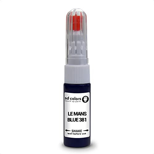 SD COLORS Le Mans Blue 381 Kit de réparation de stylo de retouche de peinture pour BMW 20 ML avec pinceau à rayures Code couleur 381 LE MANS Bleu