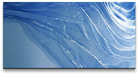 Paul Sinus Leinwandbild 120x60cm Fließende blau Farben Kunstvoll Abstrakt Dekorativ