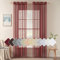 MIULEE 2er Set Voile Vorhang Sheer Leinenvorhang mit Ösen Transparente Leinen Optik Gardine Ösenschal Wohnzimmer Fensterschal Lichtdurchlässig Dekoschal Schlafzimmer 140x215cm (B x H) Rot