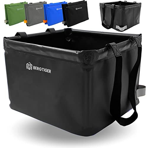 BERGTIGER® Faltschüssel Camping 21L mit EXTRA GRIFF I Faltbare Outdoor Spülschüssel & Spülwanne I Waschschüssel faltbar zum Abwaschen I Platzsparendes, robustes Camping Zubehör
