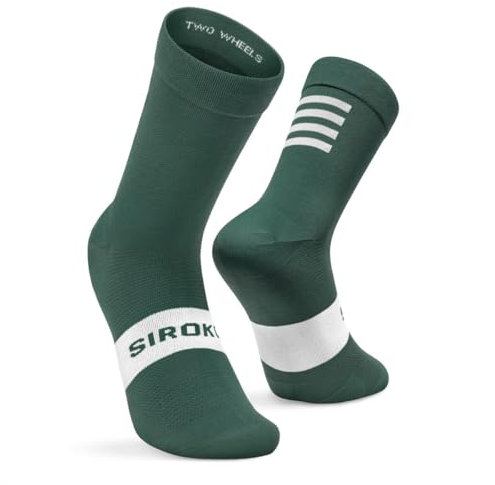 SIROKO Calcetines para ciclismo S1 Green Alpe d'Huez Verde Militar XL