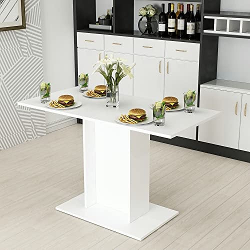 [en.casa] Esstisch Galten Küchentisch Esszimmertisch Weiß Säulentisch rechteckig 75 x 120 x 60 cm für 4 Personen