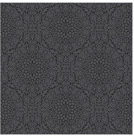 Supefresco Gyroscope Floral Geometric Charcoal Wallpaper