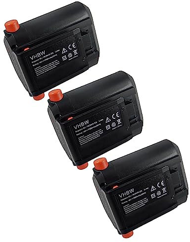 vhbw 3X Akku kompatibel mit Gardena PowerMax Li-18/32 5039-20, TCS Li-18/20 (8866-20) (2500mAh, 18V, Li-Ion)