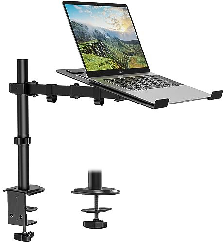 PUTORSEN Supporto per Monitor con Supporto per Computer Portatile da 13 a 32 pollici, Schermo o Notebook fino a 17 pollici, Inclinabile, per Monitor e Computer Portatile, 2 Opzioni di Fissaggio