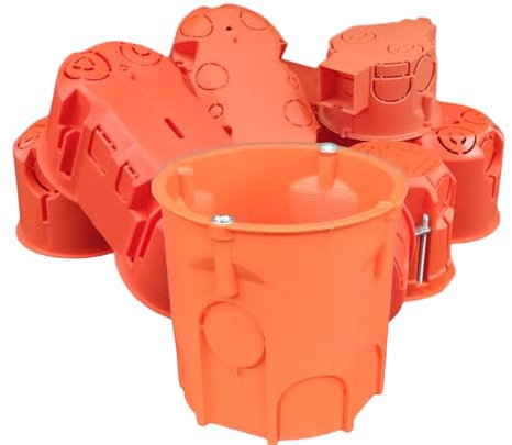 LumenTEC 1-Fach Unterputzdose, Hohlwanddose, Gerätedose, Schalterdose, Abzweigdose Orange UP HW Ø 68mm 60mm Tiefe, für die Unterputzmontage, Z60DF 50st.