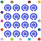 Acclaim Lawn Bowls Identification Stickers Markers Standard 5.5 cm Diameter 4 Full Sets of 4 Self Adhesive Plain Colours (Light Purple)