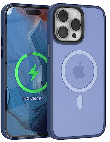 EAZY CASE - induktiv Laden Hülle kompatibel mit iPhone 14 Pro Max kompatibel mit MagSafe (Wireless Charging), dünne schützende Hülle, Matt Schlanke Handyhülle, samtige Touch Matt in Nacht Blau
