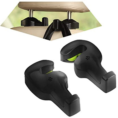 JNNJ 2Pcs 360 ° Rotations Versteckte Autositzhaken, Autos Kopfstützen Haken, Universal Autos-Rücksitzhaken für Einkaufstüte Tasche Kleidung Handtasche(Schwarz)