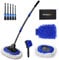 YeewayVeh Car Wash Brush Kit, 15° Curved Long Handle Car Wash Mop with 2 Replaceable Brush Head, 6 Pack Scratch-Free Car Washing Kit with Wheel Brush & Detailing Brush Set & Mitt for RV Truck Camper