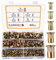 XhjzgcTech 400-teiliges Nietmuttern-Set, Flachkopf-Gewindenieten, Muttereinsätze, Sortimentsset, Kohlenstoffstahl, SAE UNC-Nieten, Muttern, Mutterneinsätze 5#, #8-32, #10-24, 1/4-20, 5/16-18