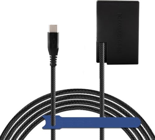 Camaisa PD USB-C Power Cable to LP-E17 Dummy Battery DR-E18 DC Coupler for Canon EOS Rebel T6i T7i SL2 SL3 RP R10 T6s T8i 77D 200D 250D 750D 760D 800D 850D Cameras.