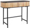 Beliani Console en Bois et MDF Clair Métal Noir Mat 79 x 100 x 40 cm à 2 Portes Coulissantes Carney