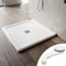 SONNI Plato de ducha cuadrado de 90 x 90 x 4 cm, con diseño plano, plato de ducha antideslizante, material SMC, drenaje central, incluye desagüe
