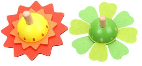 Abaodam 2st Hölzerner Kreisel Led Blinkende Verschiedene Standard-Tops Oben Geführt Spitzenspiel Magnetisches Spielzeug Aktivitätsspielzeug UFO-Spitzen Holz Karikatur Kind Jacke