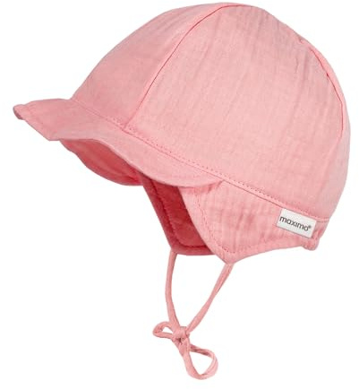 maximo GOTS Baby Girl-Schildmütze Musselinstoff, Bindeband, Musselin