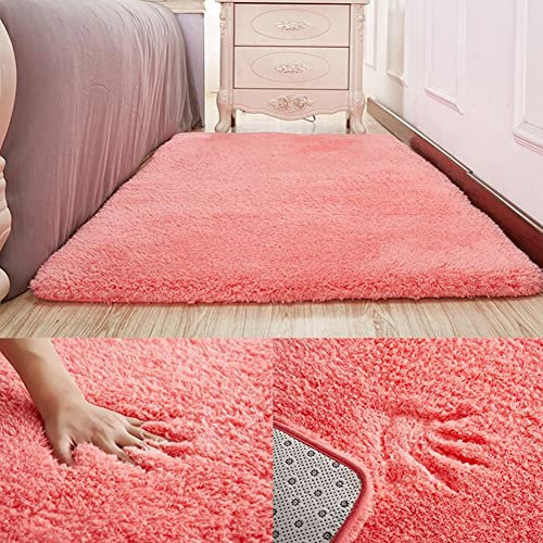Swsen Tappeto Lungo Shaggy - Tappeti Camera da Letto Moderni per Soggiorno Home Room Décor - in Colori e Dimensioni, Dimensioni: 50x80CM, Colore: Rosa