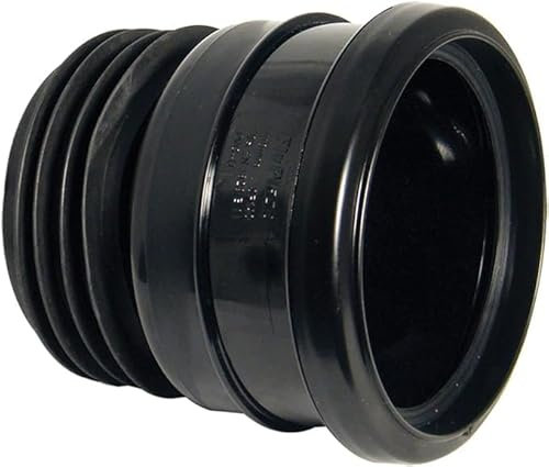 110mm Universal Soil Pipe to Clay Cast Iron Drain Pipe Connector Adaptor (Black)