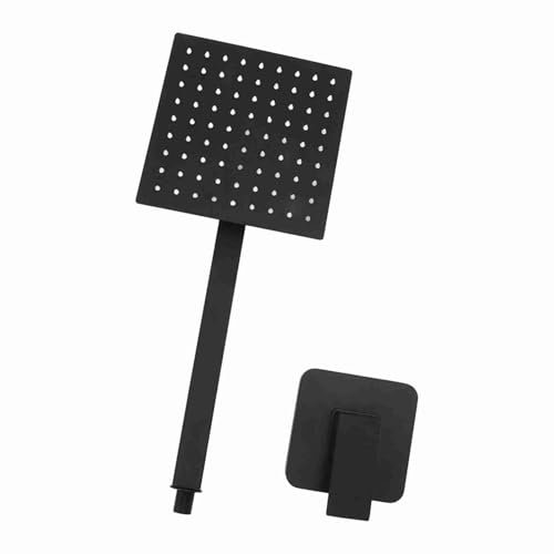 Kit de ducha cuadrado negro mate, juego de ducha de pared de un solo mango, cabezal de ducha cuadrado para baño con niños, mascotas
