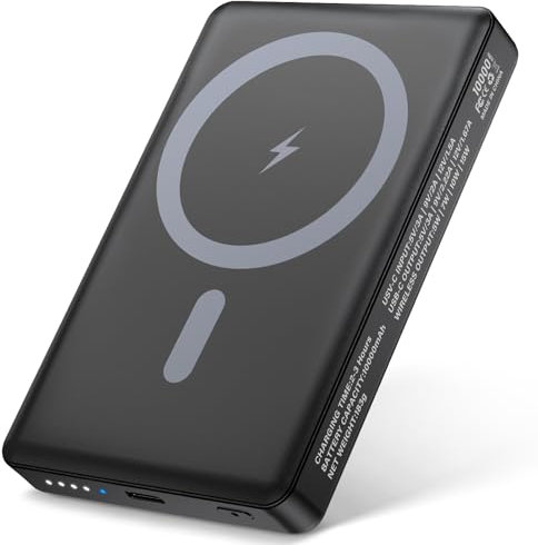 Power Bank per Magsafe 10000mAh, Pohicoo Qi2 Wireless Powerbank Magnetico, PD 20W USB-C Batteria Wireless Battery Pack per iPhone serie 16/15/14/13/12 /Pro/Pro Max