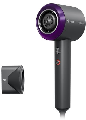 TrueLife HairDryer D3, Haartrockner mit Ionisator, 40 Millionen negative Ionen, Motor mit bis zu 20.000 Umdrehungen pro Minute, farbiger LED-Ring, 4 Temperaturoptionen, 2 Geschwindigkeitsstufen