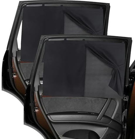 Flaconi 2PCS Sonnenschutz Auto Baby,Hochwertiges Doppelte Schutzwirkung Sonnenschutz Auto Kinder mit Vollschatten/Halbschatten,Magnetisch autovorhang,Passt die Meisten Autos,SUV,Minivans